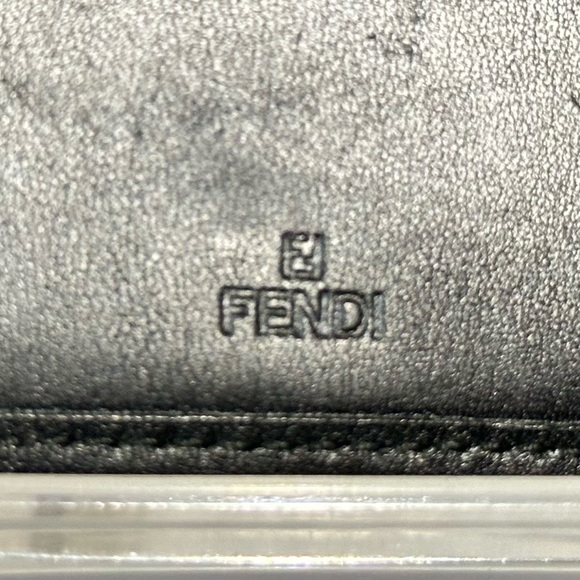 FENDI Authentic Zucca Black Canvas Leather 6 Pics Key Cases Made In Italy . - Picture 9 of 16